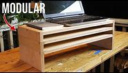 Stacking Monitor Stand/Laptop Stand. DIY standing desk converter only 2 power tools