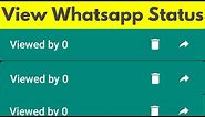 How To View Whatsapp Status Without Letting Them Know-See Someone's Whatsapp Story