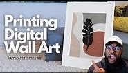 How To Print and Frame Digital Wall Art | Digital Wall Art Ratio Size Guide | DIY Etsy Wall Decor