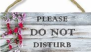 Do Not Disturb Door Sign, Double Sided Decorative Wood Sign for Home, Offices, Clinics, Law Firms, Hotels or During Therapy, Spa Treatment, Counseling Sessions (10"x 5")