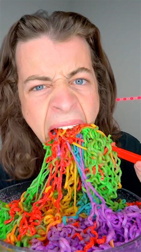 Spicy Rainbow Ramen ASMR 🥵 #spicy #challenge | Lukedidthat