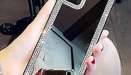 Cavdycidy for iPhone 11 Pro Max Mirror Case for Women with Diamond,Bling Acrylic Mirror Phone Case That Can Be Used for Outdoor Makeup for Girl Who Love Beauty(Bling Diamond Mirror)