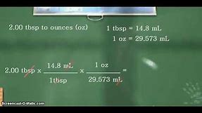 Unit Conversion: tablespoons (tbs) to fluid ounces