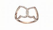 10k Rose Gold Diamond Heart Ring (1/10cttw, I-J Color, I2-I3 Clarity), Size 7