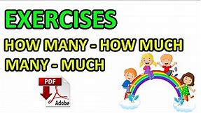 How many - How much - Exercises - questions/answers - Easy English lesson