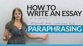 How to write a good essay: Paraphrasing the question