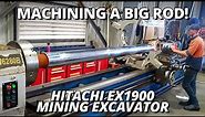 Machining a BIG Cylinder Rod for Mining Excavator | Hitachi EX1900 Boom Lift
