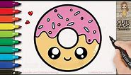 How to Draw a Cute Donut Easy Drawing and Coloring for Kids and Toddlers