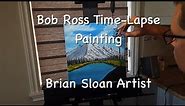 Bob Ross Mountain Landscape Acrylic Painting Time-Lapse