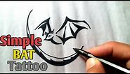Drawing tribal BAT Tattoo design | BAT TATTOOS | How to Draw bat tattoo on paper Animals tattoos.