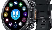 Military Smart Watch for Men (Answer/Dial Calls), Rugged Fitness Tracker Smartwatch for iPhone Android Waterproof Outdoor Fitness Tracker