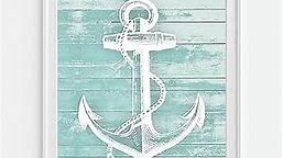 Muyankissu 5D Diamond Art by Number Kit Nautical Anchor Rope Vintage Wooden Board Rustic Nautical Full Drill Embroidery Cross Stitch Picture Supplies Arts Craft 12x16 inch …