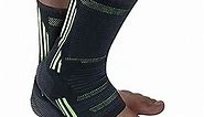 Ankle Compression Sleeve for Women & Men, Ankle Brace with Silicone Gel, Toeless Compression Socks & Foot Sleeve for Arch & Heel Pain Relief (Medium)