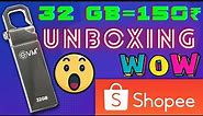 EVM 32 GB Pen Drive Unboxing | Metal Pen Drive Unboxing | Shopee Loot Deals Unboxing