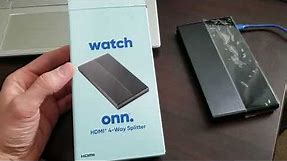 Review and Setup of Watch Onn HDMI 4 way Splitter