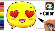 How to Draw a Love Emoji Easy with Coloring