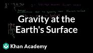 Viewing g as the value of Earth's gravitational field near the surface | Khan Academy