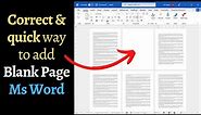 Insert blank page in Ms Word Quickly and Correctly [2022]