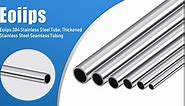 Eoiips 1/2" OD 304 Stainless Steel Tube, Thickened 304 Stainless Steel Seamless Tubing Round Metal Pipe, 5.9" Length Industrial Metal Straight Tube, 6 Pcs