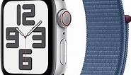 Apple Watch SE (2nd Gen) [GPS + Cellular 40mm] Smartwatch with Silver Aluminum Case with Winter Blue Sport Loop. Fitness & Sleep Tracker, Crash Detection, Heart Rate Monitor, Carbon Neutral