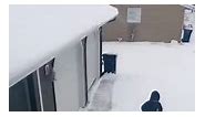 Girl Tries Her Best to Shovel Snow