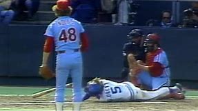 Noles throws high and inside to Brett in 1980 WS Gm4
