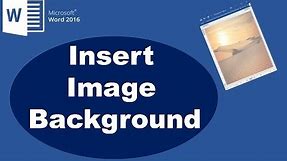 How to Insert a Background Image in Word 2016