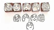 Grading by Memes - Hand carved rubber stamp set for Teachers