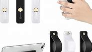 6 Pieces Phone Strap Grip Holder Finger Cell Phone Grip Telescopic Phone Finger Strap Stand Universal Finger Kickstand for Most Smartphones (White, Black)