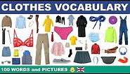 English Vocabulary - 100 CLOTHING ITEMS