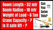 How To Calculate Crane Capacity As Per Load Chart | Load Chart | Crane Boom Length | Boom Radius