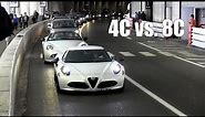 Alfa Romeo 4C vs 8C Spider in Monaco