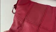 Red Faux Leather Crossbody Hobo Bag