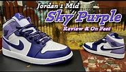 Jordan 1 Mid SKY PURPLE - Review & On Feet