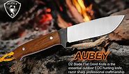 AUBEY D2 blade wood handle fixed blade hunting knife