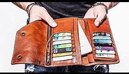 Cool Brown Leather Trifold Biker Chain Wallet