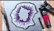 HOW TO PAINT AN AMETHYST GEODE | acrylic paint course demonstration