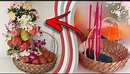 How to make fruit bouquet with flowers // fruit basket arrangement ideas // all about flowers