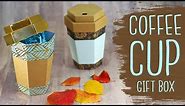 Coffee Cup Gift Box Papercraft Tutorial + Free Template ☕ DIY Gift Box