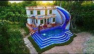 [Full Video]Build Most Creative Modern Mud Villa With Water Slide Park & Underground Swimming Pool