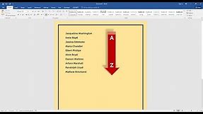 How To Sort A List Of Names Alphabetically In Word