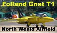 Folland Gnat T1 jet takeoff, go around and landing G-MOUR
