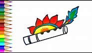 Krishna flute Drawing, Painting and Coloring For Kids & Toddlers | Flute drawing #flute