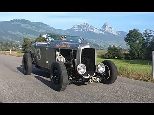 The final test drive of a 1932 Ford Roadster Hot Rod before delivery to Corsica
