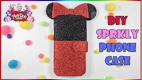 How To Make Sparkly Disney Minnie Mouse Phone Case | DIY phone case