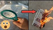 how to create fire using magnifying glass also a newspaper।।how to create fire with magnifying glass