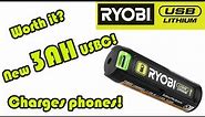 Ryobi 3AH 4v USB lithium review and test