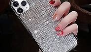 LUVI Fusicase for iPhone 11 Pro Max Diamond Case Cute Bling Glitter Rhinestone Crystal Shiny Sparkle Protective Cover with Electroplate Plating Bumper Luxury Fashion Case Silver