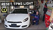 HOW TO RESET TPMS LIGHT ON DODGE DART. TPMS LOW TIRE PRESSURE LIGHT ON