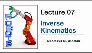 Robotics : Lecture 06 (Inverse Kinematics)